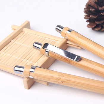 10 ΤΕΜ Creative Bamboo Ballpoint Pen Business School Γραφικά προμήθειες 2 σε 1 με γραφίδα