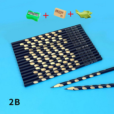 10Pcs/Paket Drvena olovka 2B HB olovka s gumicom Dječja škola za crtanje Pisaći pribor Besplatno šiljilo