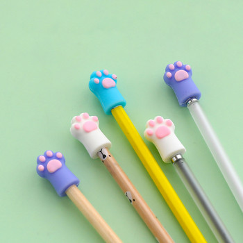 3 бр. Kawaii Cat Paw Pencil Cap Сладък удължител за молив Преносим сензорен калъф за писалка Корейски канцеларски материали Детски подаръци Училищни офис консумативи