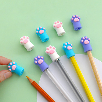 3 бр. Kawaii Cat Paw Pencil Cap Сладък удължител за молив Преносим сензорен калъф за писалка Корейски канцеларски материали Детски подаръци Училищни офис консумативи