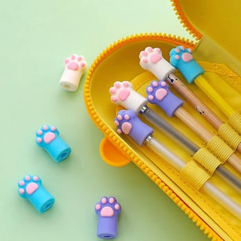 3 бр. Kawaii Cat Paw Pencil Cap Сладък удължител за молив Преносим сензорен калъф за писалка Корейски канцеларски материали Детски подаръци Училищни офис консумативи