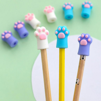 3 бр. Kawaii Cat Paw Pencil Cap Сладък удължител за молив Преносим сензорен калъф за писалка Корейски канцеларски материали Детски подаръци Училищни офис консумативи