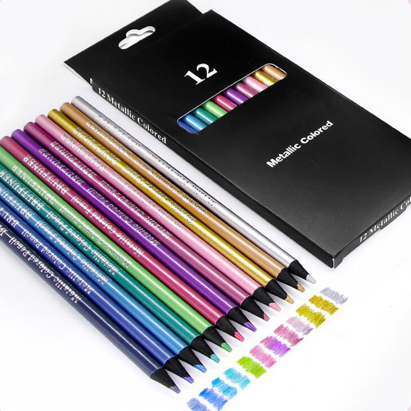 12 komada metalnih olovaka u boji Drvene olovke za bojanje skica za crtanje Profesionalni umjetnički pribor za studente umjetnike Pribor