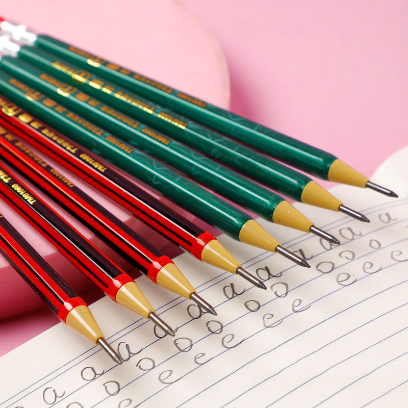 2/4 vnt Negalandantys pieštukai su pieštukų drožtuvu Kawaii 2,0 mm mechaninis pieštukas mokyklinėms korėjietiškoms raštinės reikmenims