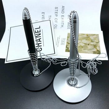 1PCS Creative Metal Cylindrical Pen Desktop Business Fashion Chain Επιτραπέζιο στυλό γραφείου Σχολικά προμήθειες