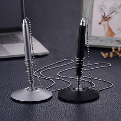 1PCS Creative Metal Cylindrical Pen Desktop Business Fashion Chain Επιτραπέζιο στυλό γραφείου Σχολικά προμήθειες
