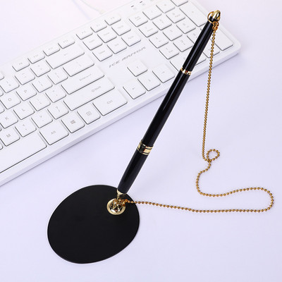 1 KOM. Kreativna metalna cilindrična olovka za stolno računalo Poslovna modna lančana stolna olovka Uredska banka Školski pribor