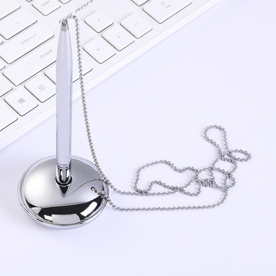 1 KOM. Kreativna metalna cilindrična olovka za stolno računalo Poslovna modna lančana stolna olovka Uredska banka Školski pribor