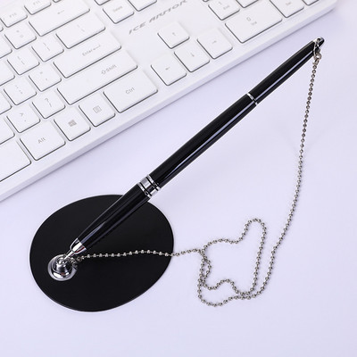 1 KOM. Kreativna metalna cilindrična olovka za stolno računalo Poslovna modna lančana stolna olovka Uredska banka Školski pribor