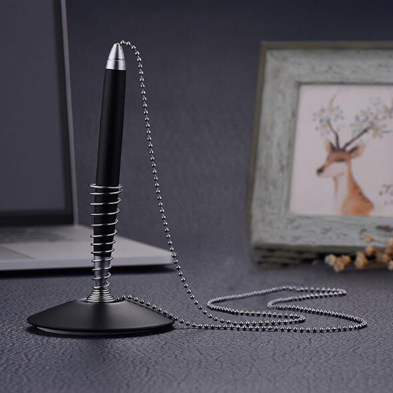 1 KOM. Kreativna metalna cilindrična olovka za stolno računalo Poslovna modna lančana stolna olovka Uredska banka Školski pribor