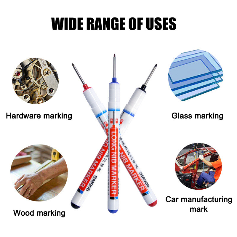 Markeri s dugačkom glavom od 20 mm Kupaonski ukrasi za obradu drveta Višenamjenski markeri s dubokim rupama metal staklo pamuk kožna galanterija Mark