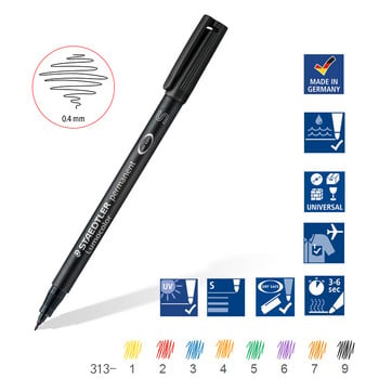 STAEDTLER 313s Перманентен маркер Химикалка Водоустойчива маслена боя Портфейл с фин връх Черен Син Зелен Червен Draw за CD Графити Метално стъкло