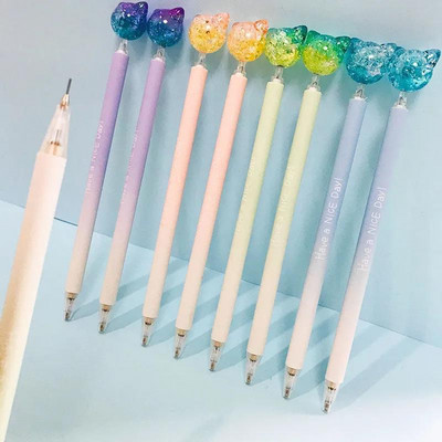 2 τμχ Kawaii Cat Mechanical Pencils Χαριτωμένα αυτόματα μολύβια φορητά στυλό τύπου για σχολικά κορεατικά είδη γραφείου