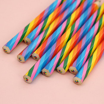 4 бр. Kawaii Rainbow Pencils Сладки пастели Цветен молив за училище Корейски канцеларски материали Живопис Графити Рисуване Комплект моливи Офис