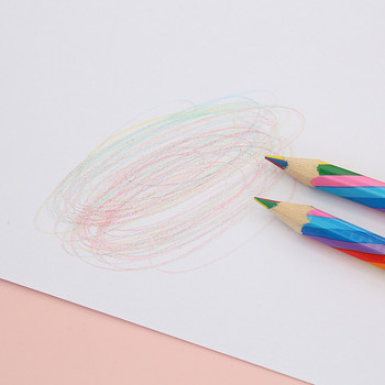 4 бр. Kawaii Rainbow Pencils Сладки пастели Цветен молив за училище Корейски канцеларски материали Живопис Графити Рисуване Комплект моливи Офис