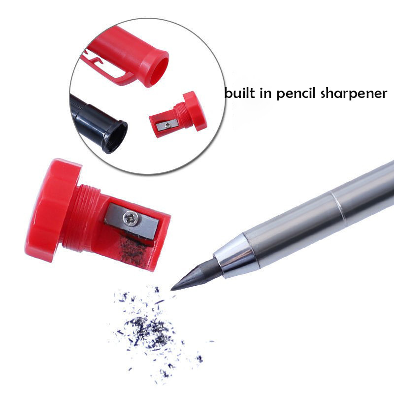 Dziļu caurumu kokapstrādes zīmuļu komplekts Iebūvēts asināmais Profesionāls galdnieka mehānisko zīmuļu marķēšanas rīku komplekts arhitektam