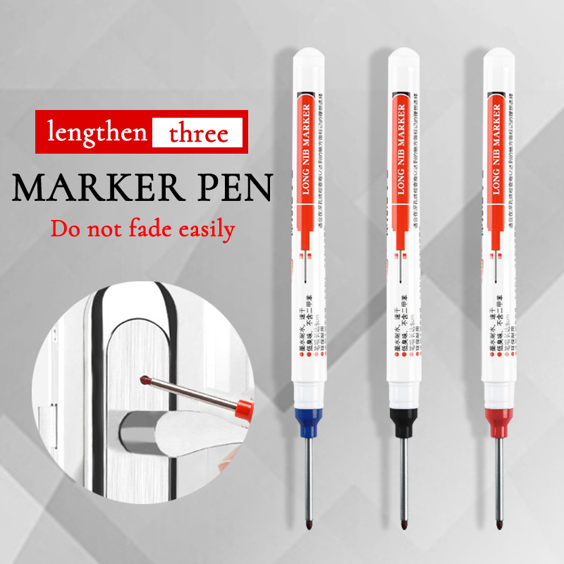 Olovke s dugačkom glavom od 30 mm, 1/3 kom/kompleta, višenamjenski ukrasi za obradu drva za kupaonicu Olovka s dubokim rupama, crveni/crni/plavi alati