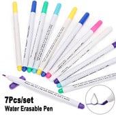 7Pcs Vodobrisiva olovka Periva Topiva Tinta Tkanina koja nestaje Marker za tekstil za crtanje crta
