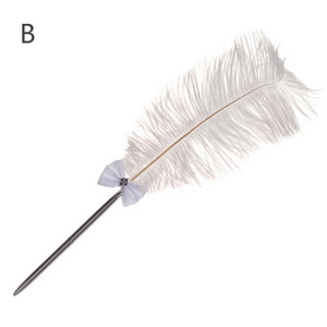 1 KOM Pernata kemijska olovka Noj, pliš, slatka prijava za vjenčanje Uredski potpis Metalna Caneta crna Canetas punjenje Romantični dar