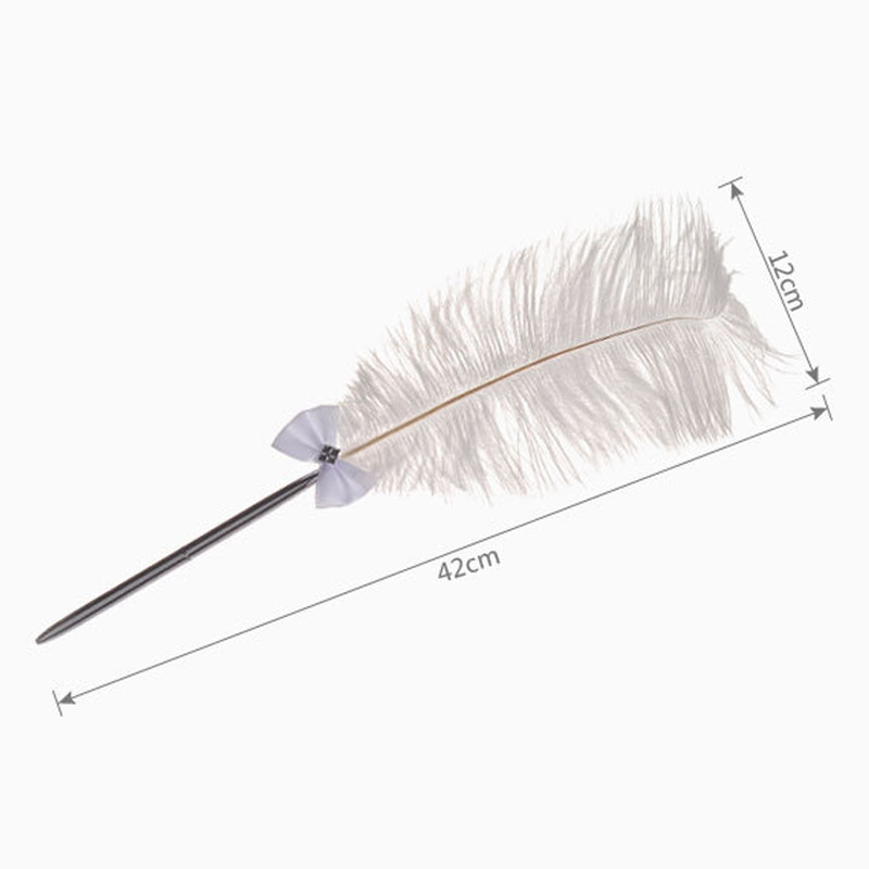 1 KOM Pernata kemijska olovka Noj, pliš, slatka prijava za vjenčanje Uredski potpis Metalna Caneta crna Canetas punjenje Romantični dar