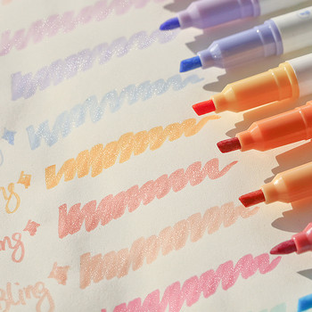 4 τμχ Glitter Color Shiny Pens Σετ Bling Sparkling Highlighter Marker 4mm Πινέλο για Σχέδιο Ζωγραφική Art School Metallic Glitter
