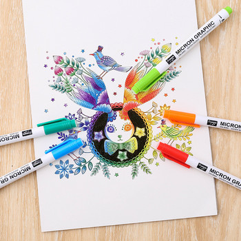 0,5 χιλ. 12 χρωμάτων Ρετρό φθορίζον έγχρωμο στυλό βελόνας Έγχρωμοι μαρκαδόροι τέχνης Anime Σχέδιο στυλό Hook Line Painting Graffiti μαρκαδόροι