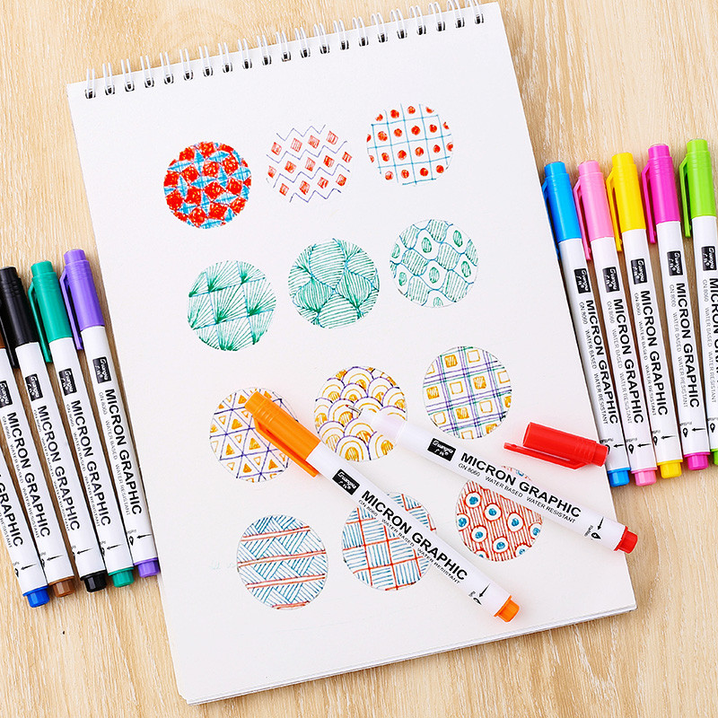 0,5 mm 12 színű Retro fluoreszkáló színes tűtoll Színes művészeti jelölők Anime Design horogvonalas tollfestés Graffiti jelölőtoll