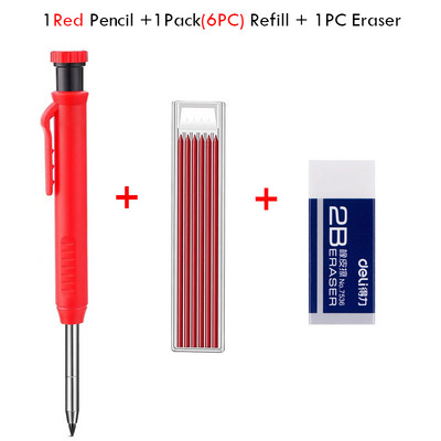 Komplet čvrstih stolarskih olovaka Mehanička olovka za obradu drveta 2,8 mm Alat za označavanje dubokih rupa Ugrađeno šiljilo Radnik Arhitekt Scriber