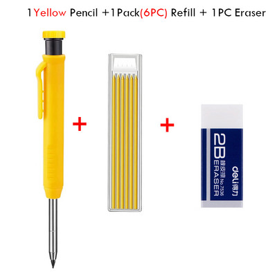 Komplet čvrstih stolarskih olovaka Mehanička olovka za obradu drveta 2,8 mm Alat za označavanje dubokih rupa Ugrađeno šiljilo Radnik Arhitekt Scriber