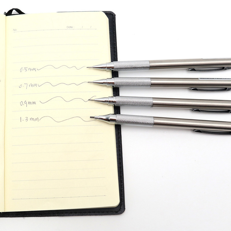 Creion mecanic din metal 0,5 mm/0,7 mm/0,9 mm/1,3 mm de înaltă calitate automată schiță în creion desen școală rechizite de papetărie