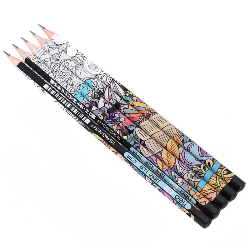 DELI grafitne olovke za školu Slatka olovka 1 kutija（12 KOM）2B set olovaka za crtanje, drvene olovke za djecu U53200 U53300