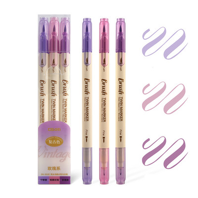 3 komada retro kista u boji set markera, dvostrani fini liner, vodena tinta koja se može miješati, vodene boje, umjetničke boje, škola crtanja