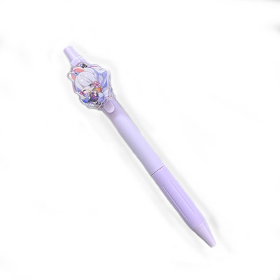 1 db aranyos játék Genshin Impact golyóstoll fekete zselés toll 0,5 mm-es rajzfilm diáktoll Ayaka Venti Xiao iskolai írószer gyerekeknek ajándék