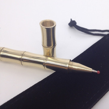 Στυλό Ballpoint Τμήμα Bamboo Αφαιρούμενο Εγχειρίδιο Brass Collection Δώρα με λεπτό νήμα Σύνδεση Στιλβωμένο Rollerball Pen Office