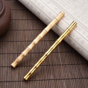 Στυλό Ballpoint Τμήμα Bamboo Αφαιρούμενο Εγχειρίδιο Brass Collection Δώρα με λεπτό νήμα Σύνδεση Στιλβωμένο Rollerball Pen Office