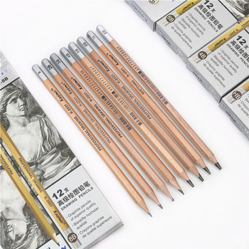 12PCS/LOT Art Sketch Pencil school Wooden HB 2B Химикалка за рисуване и писане