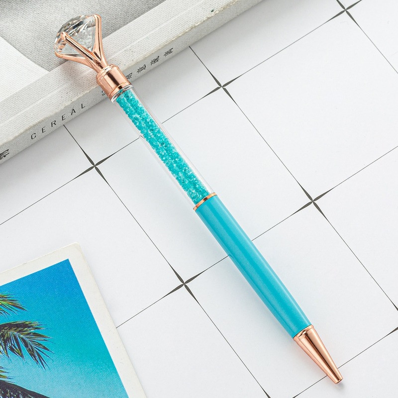 1 kom. Slatka kemijska olovka s dragim kamenom, kristalno staklo, dijamant, metalna kemijska olovka, prekrasna poklon olovka za učenike, školski uredski pribor