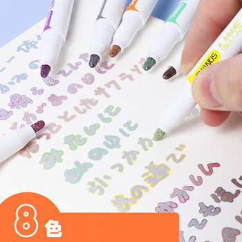 Χρώμα επισήμανσης Διπλής γραμμής Σημείωση Μαρκαδόρος Πέννα Ζωγραφική Χέρι Λογαριασμός Στυλό Flash Marker Περίγραμμα Στυλό Γραφείου Χαρτικά
