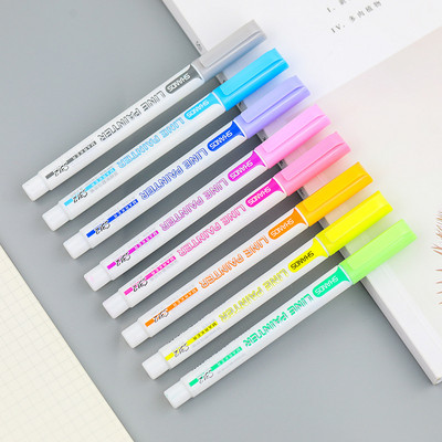 Evidențiator Culoare Dublu-linie Notă Marker Pen Artă Pictură Cont de mână Pen Flash Marker Contur stilou Papetărie de birou