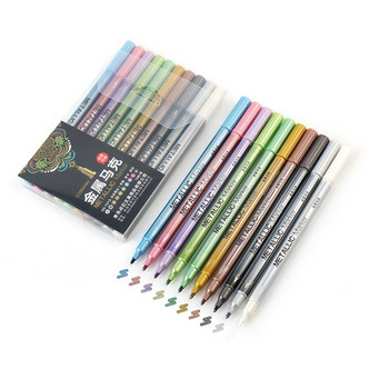 10 τμχ/σετ Μαρκαδόρος Μεταλλικό Χρώμα 1-2mm Fine Liner Σχέδιο Ζωγραφική Γράμματα Σχέδιο Students Stationery Art Supplies H6924