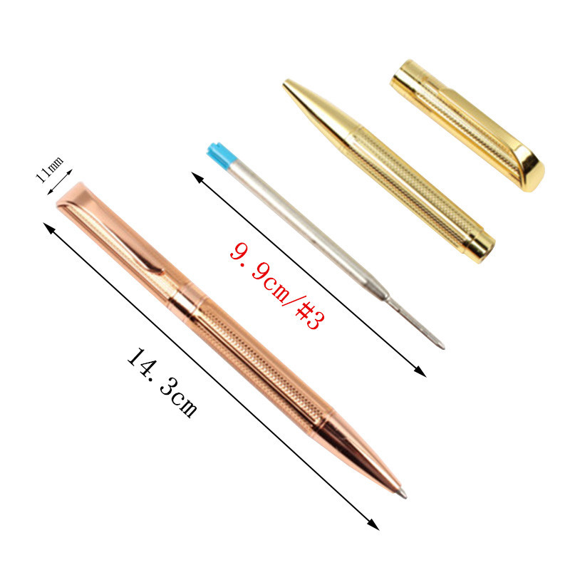 Baikingift Visokokvalitetne luksuzne teške kemijske olovke od ružičastog zlata Križna linija Poslovni ured Srednji Novi studentski uredski pribor