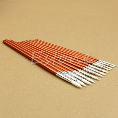 H05B 12vnt Puikūs raudoni perliniai mediniai dažai akriliniai akvarelės aliejiniai dažai dailininkų teptukai