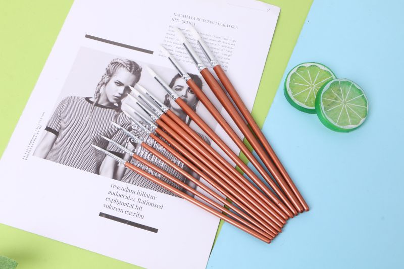 H05B 12vnt Puikūs raudoni perliniai mediniai dažai akriliniai akvarelės aliejiniai dažai dailininkų teptukai