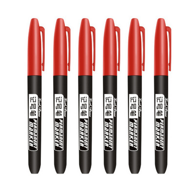 6 kom/set 1,5 mm fine vodootporne trajne flomastere s finom tintom, tankim vrhom, grubim perom, crvenim, crnim i plavim tintom, markerima u boji