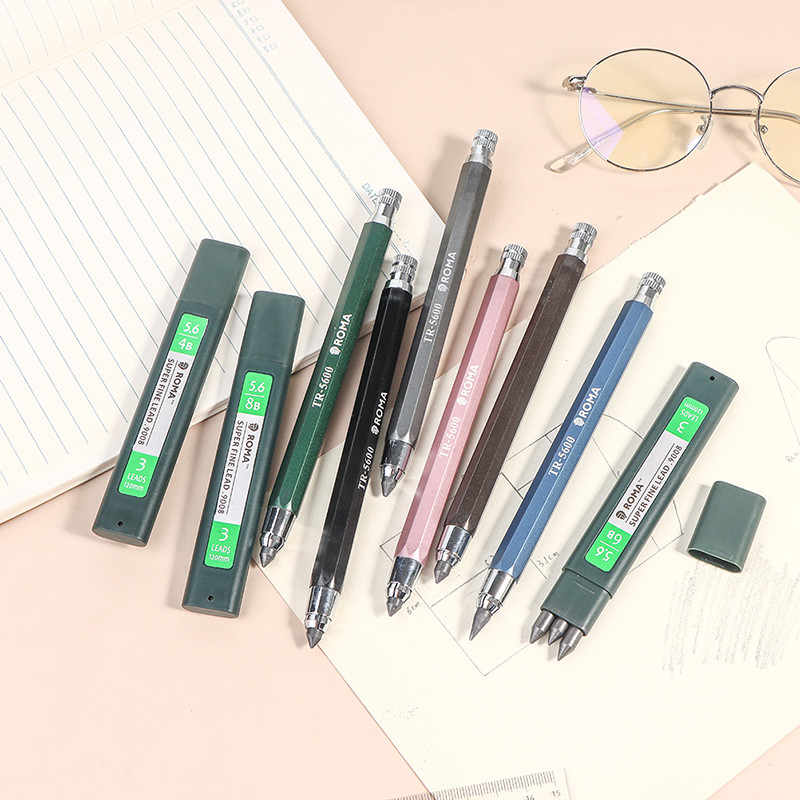 Creioane mecanice automate de 5,6 mm și creion grafit cărbune 4B 6B 8B Instrument de scris pentru biroul școlar