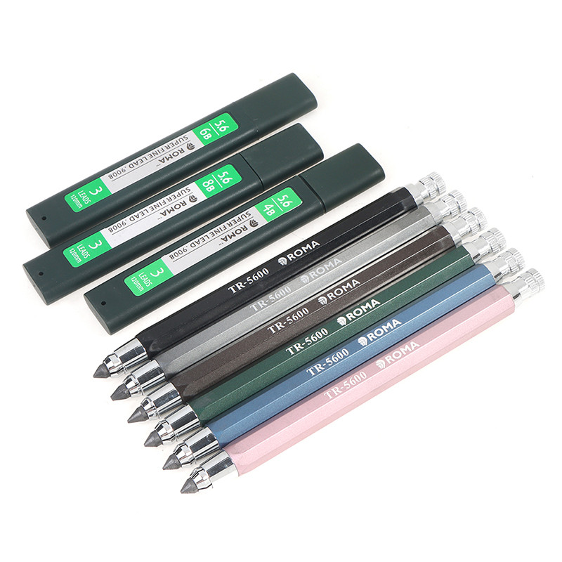 Creioane mecanice automate de 5,6 mm și creion grafit cărbune 4B 6B 8B Instrument de scris pentru biroul școlar