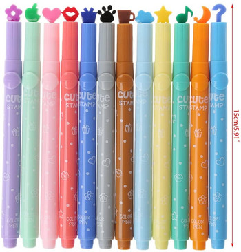 6 τεμ/Παρτίδα Creative Marker Pen Cute Candy Color Highlighters Inks Stamp Pen Σχολικά προμήθειες Γραφείο Χαρτικά Δώρα για παιδιά