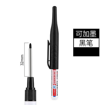 32MM червено/черно/синьо/мастило с голям капацитет Маркери с дълга глава Декорация за дървообработване на баня Многофункционални химикалки с дълбока дупка Комплект маркери