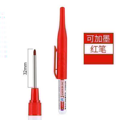 32MM червено/черно/синьо/мастило с голям капацитет Маркери с дълга глава Декорация за дървообработване на баня Многофункционални химикалки с дълбока дупка Комплект маркери
