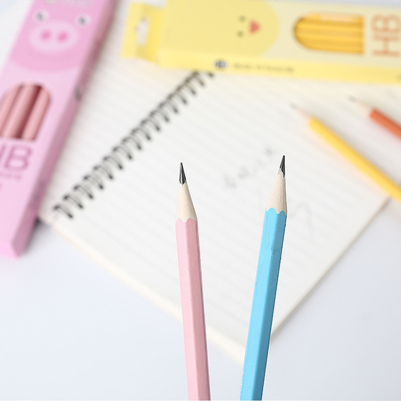 Olovke za crtanje od 12 komada Olovke s drvenom osnovom Dječji set za pisanje Udoban rukohvat HB olovo Punilo za poklon vrećicu za djecu učenika H8WD